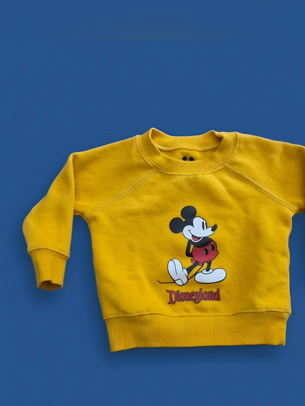 Disneyland Mickey Mouse Baby Sweatshirt 6-9 Months Mustard Yellow Disney Parks
